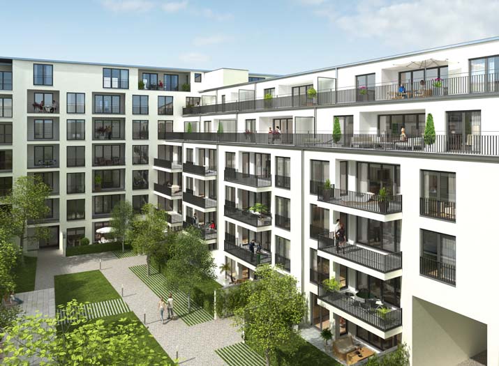 Isar Living Hofperspektive Wohnanlage